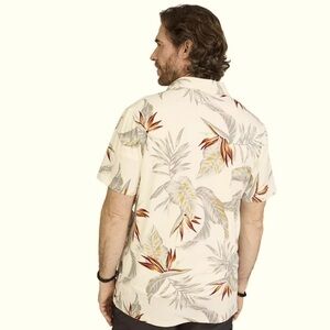 Men's Cream Tropical Print Shirt